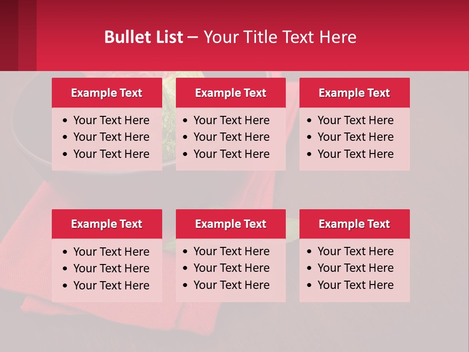A Bowl Of Food On Top Of A Red Napkin PowerPoint Template