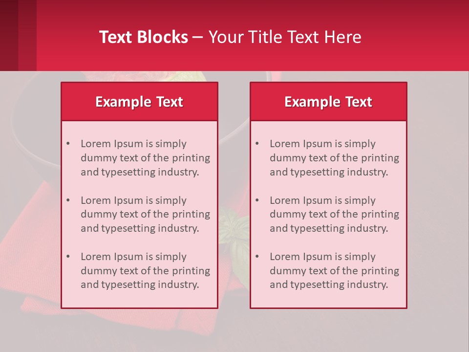A Bowl Of Food On Top Of A Red Napkin PowerPoint Template
