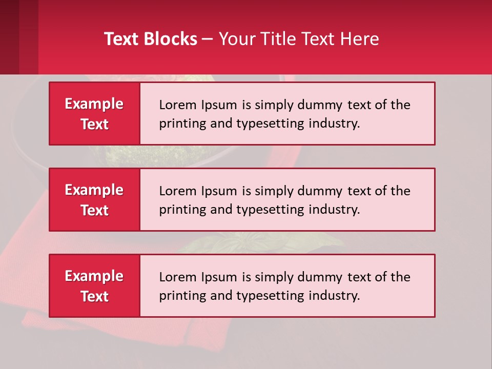 A Bowl Of Food On Top Of A Red Napkin PowerPoint Template