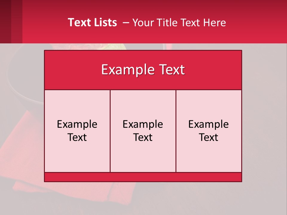 A Bowl Of Food On Top Of A Red Napkin PowerPoint Template