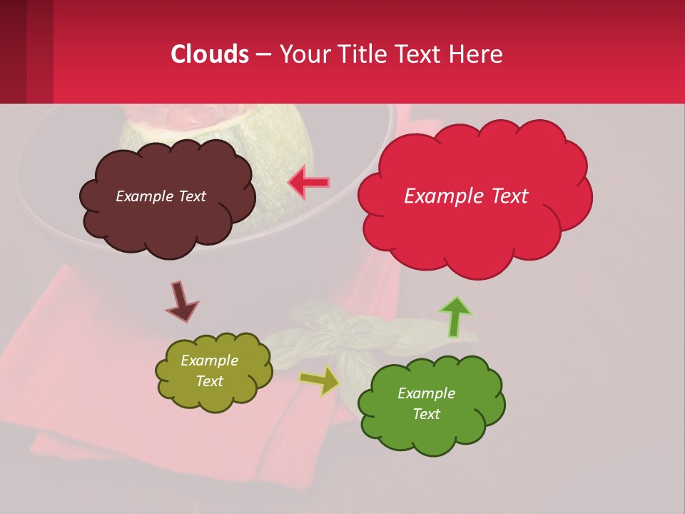 A Bowl Of Food On Top Of A Red Napkin PowerPoint Template