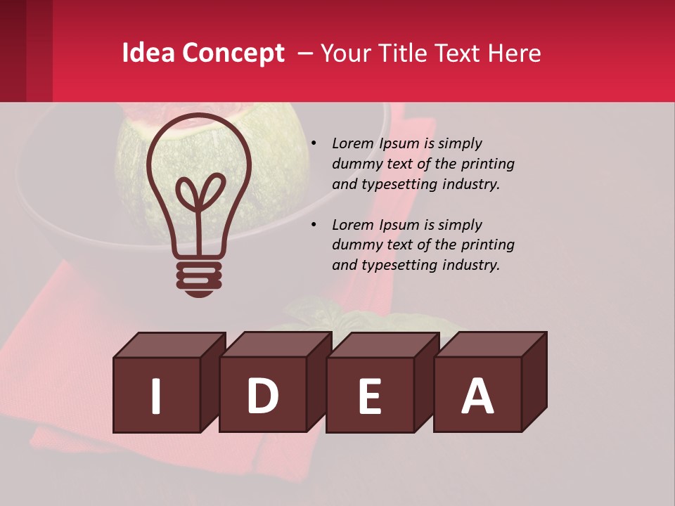 A Bowl Of Food On Top Of A Red Napkin PowerPoint Template