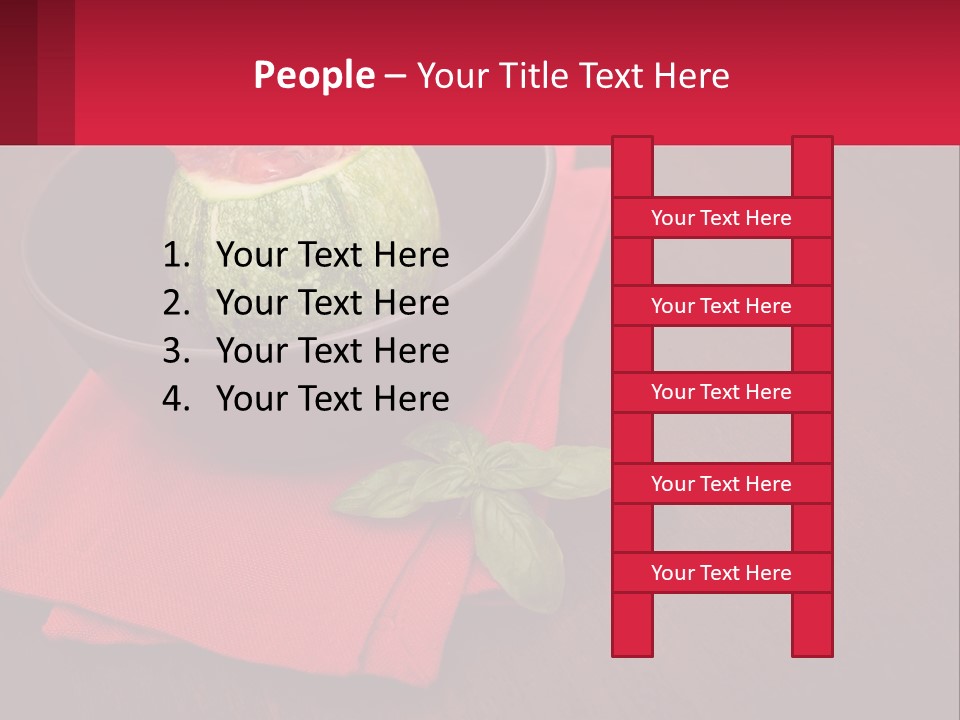 A Bowl Of Food On Top Of A Red Napkin PowerPoint Template
