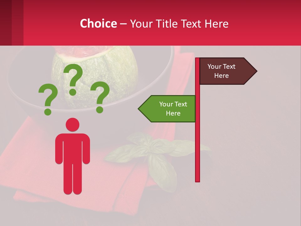 A Bowl Of Food On Top Of A Red Napkin PowerPoint Template