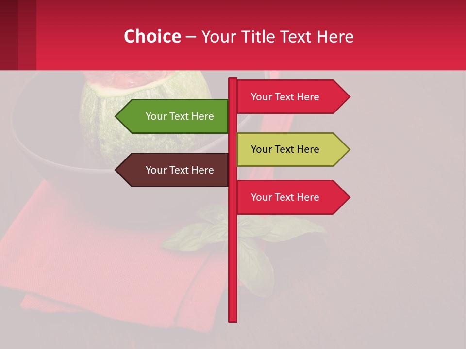 A Bowl Of Food On Top Of A Red Napkin PowerPoint Template