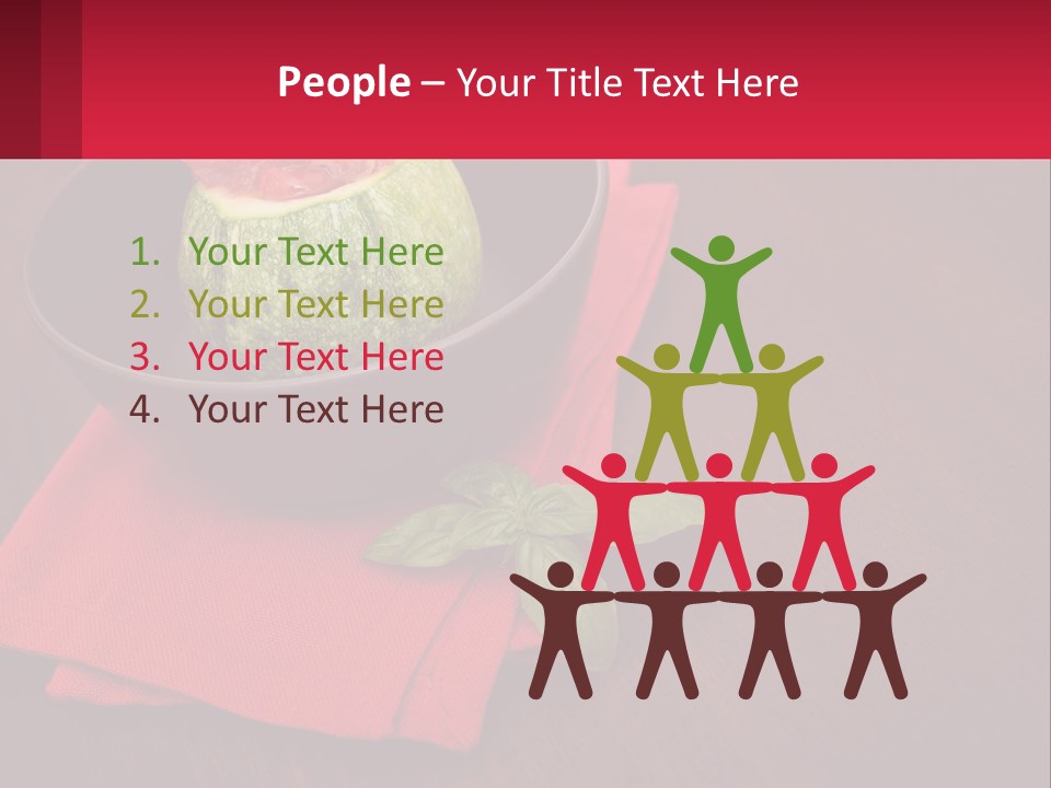 A Bowl Of Food On Top Of A Red Napkin PowerPoint Template