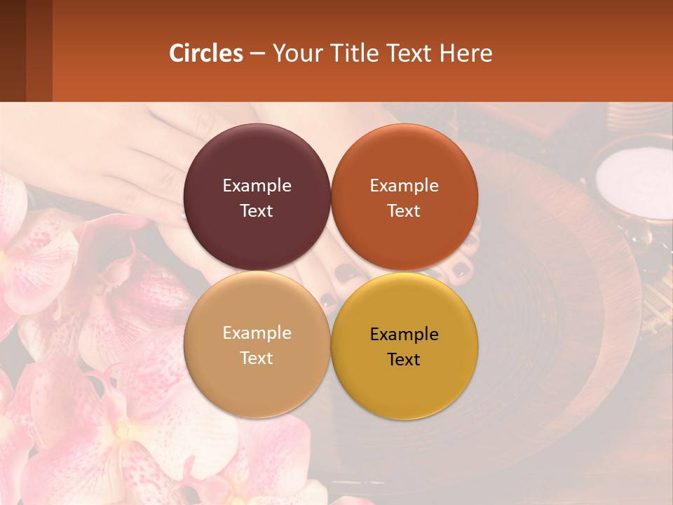 A Woman's Feet With A Manicure And Flowers PowerPoint Template