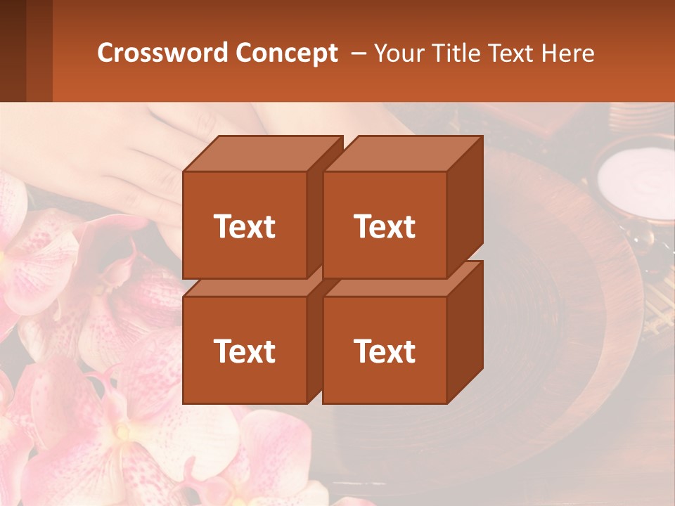 A Woman's Feet With A Manicure And Flowers PowerPoint Template