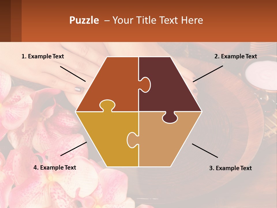 A Woman's Feet With A Manicure And Flowers PowerPoint Template