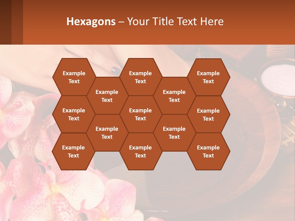 A Woman's Feet With A Manicure And Flowers PowerPoint Template