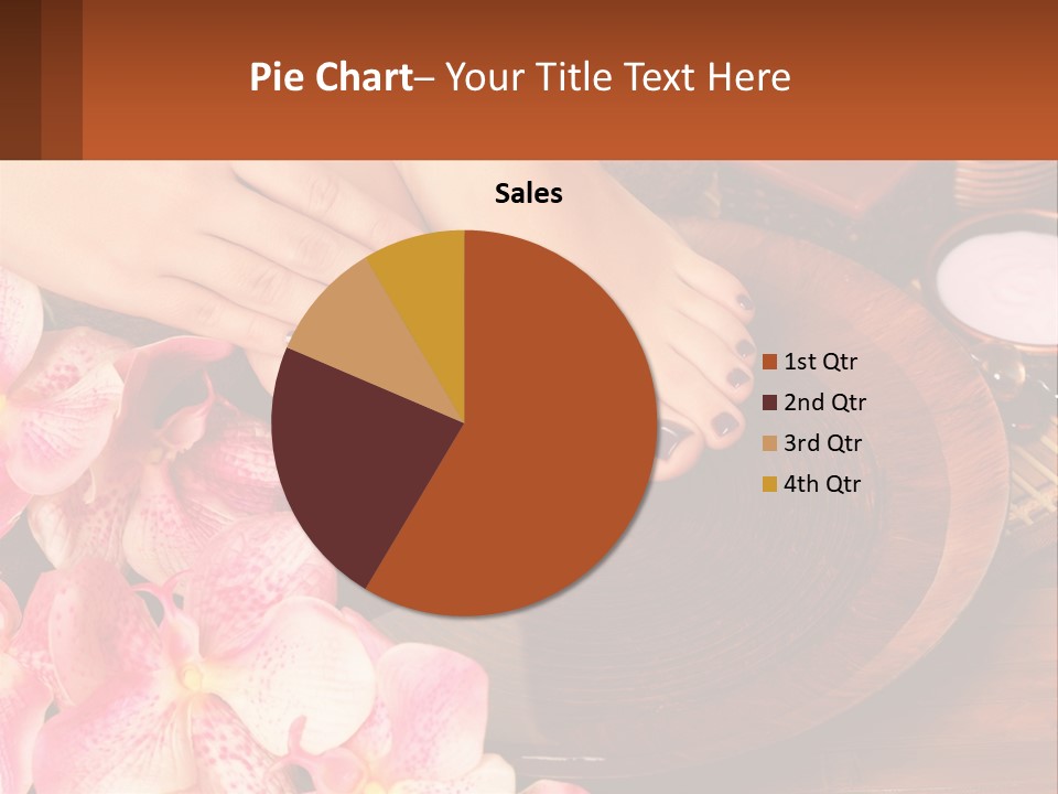 A Woman's Feet With A Manicure And Flowers PowerPoint Template