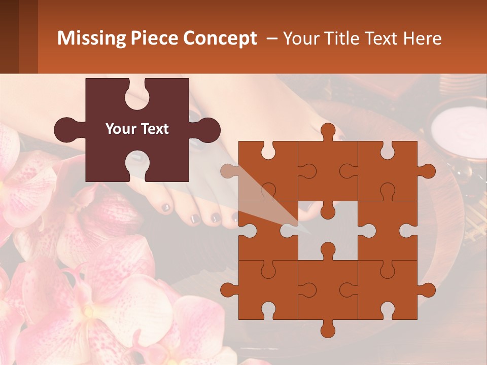 A Woman's Feet With A Manicure And Flowers PowerPoint Template