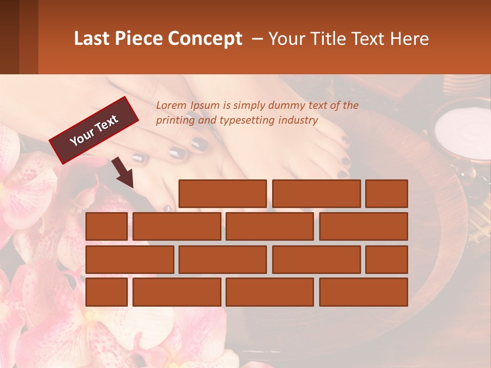 A Woman's Feet With A Manicure And Flowers PowerPoint Template