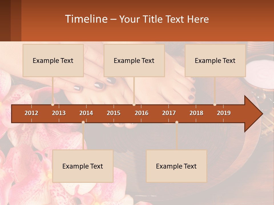 A Woman's Feet With A Manicure And Flowers PowerPoint Template