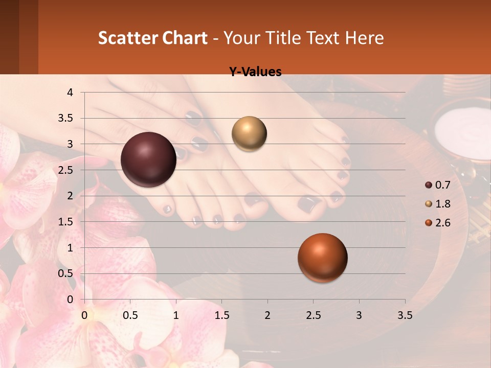 A Woman's Feet With A Manicure And Flowers PowerPoint Template