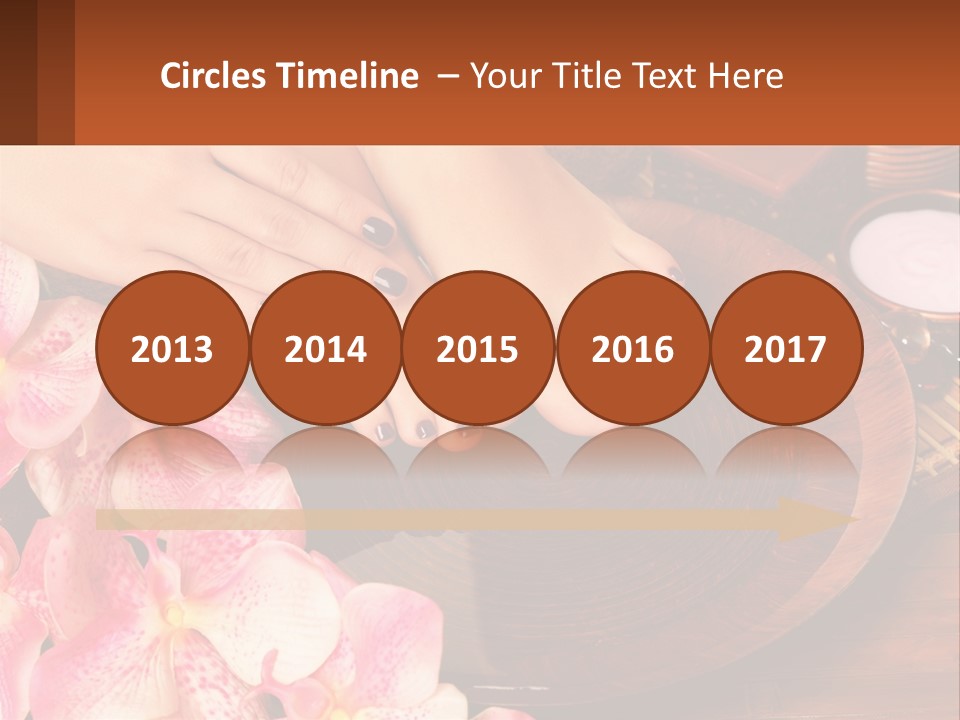 A Woman's Feet With A Manicure And Flowers PowerPoint Template