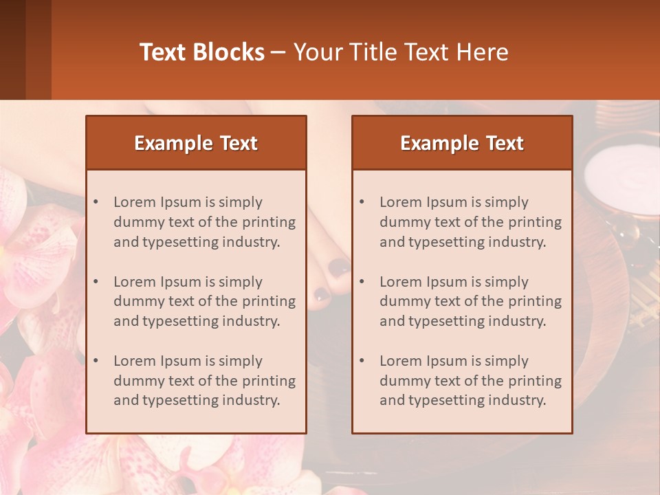 A Woman's Feet With A Manicure And Flowers PowerPoint Template