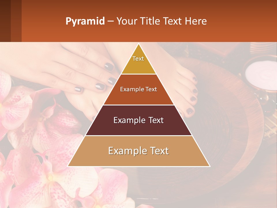 A Woman's Feet With A Manicure And Flowers PowerPoint Template