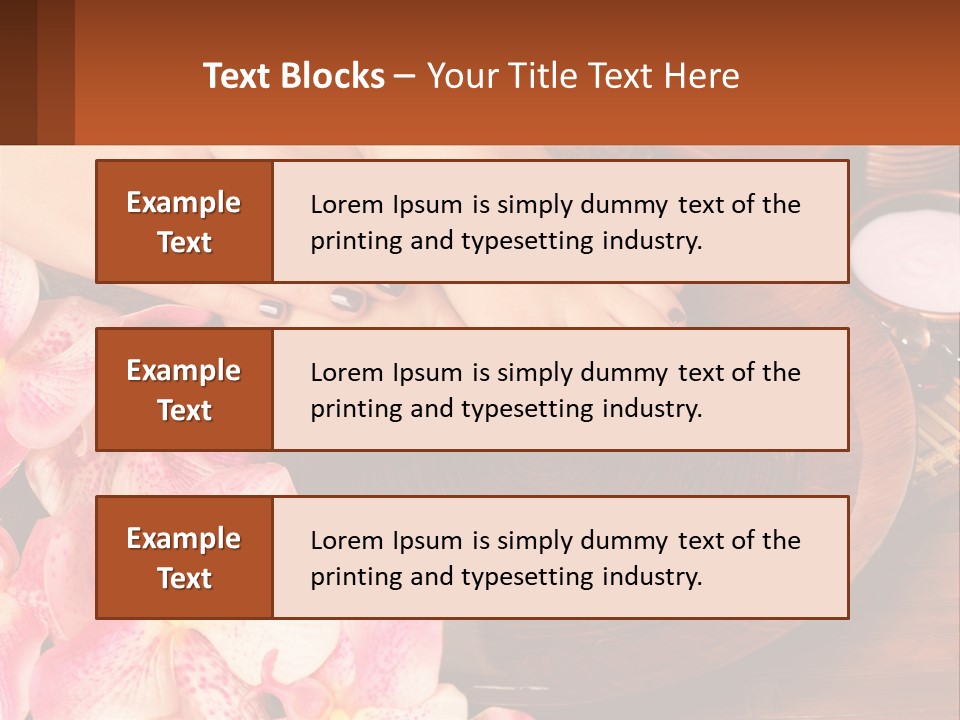 A Woman's Feet With A Manicure And Flowers PowerPoint Template