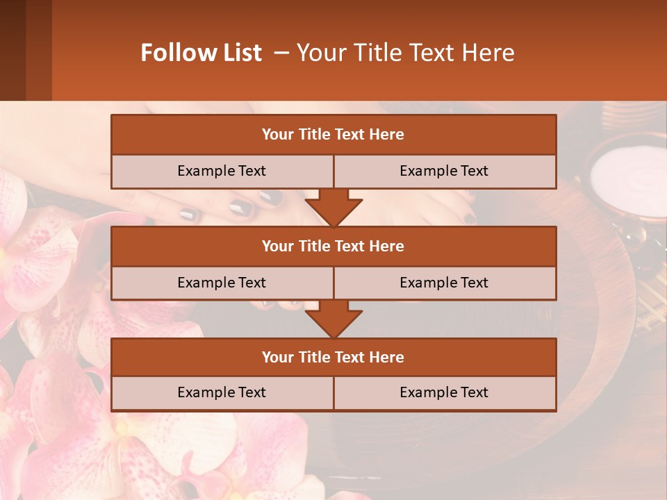 A Woman's Feet With A Manicure And Flowers PowerPoint Template