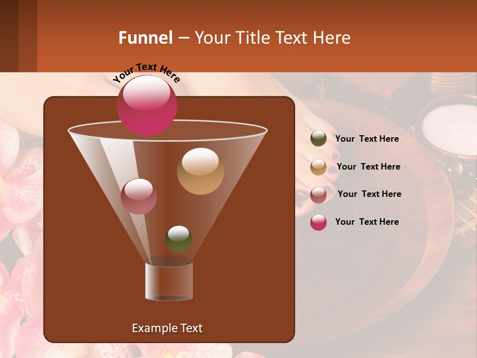 A Woman's Feet With A Manicure And Flowers PowerPoint Template