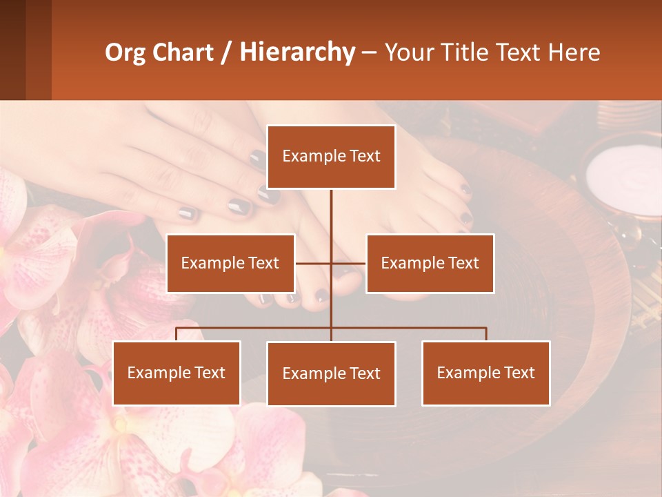 A Woman's Feet With A Manicure And Flowers PowerPoint Template