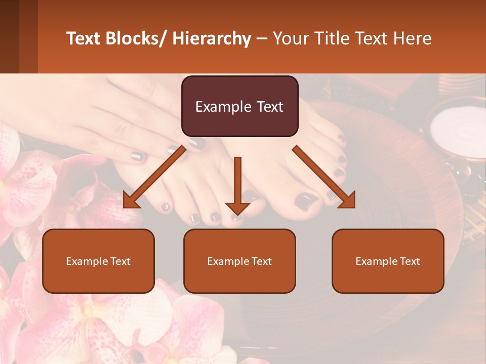 A Woman's Feet With A Manicure And Flowers PowerPoint Template