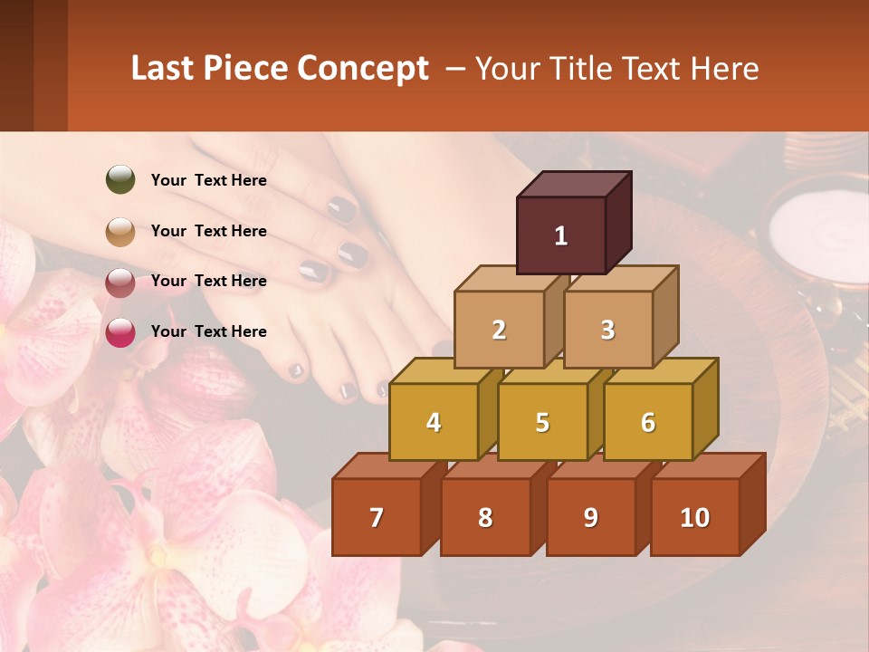 A Woman's Feet With A Manicure And Flowers PowerPoint Template