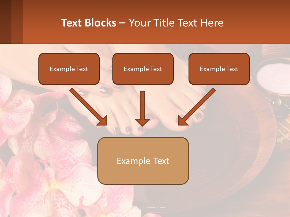 A Woman's Feet With A Manicure And Flowers PowerPoint Template
