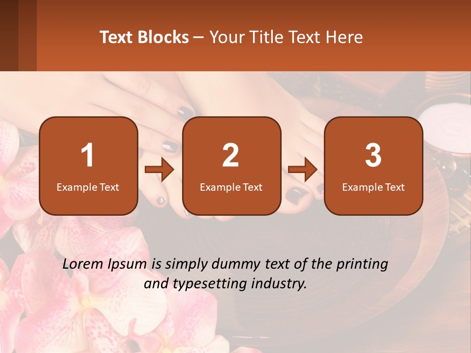 A Woman's Feet With A Manicure And Flowers PowerPoint Template