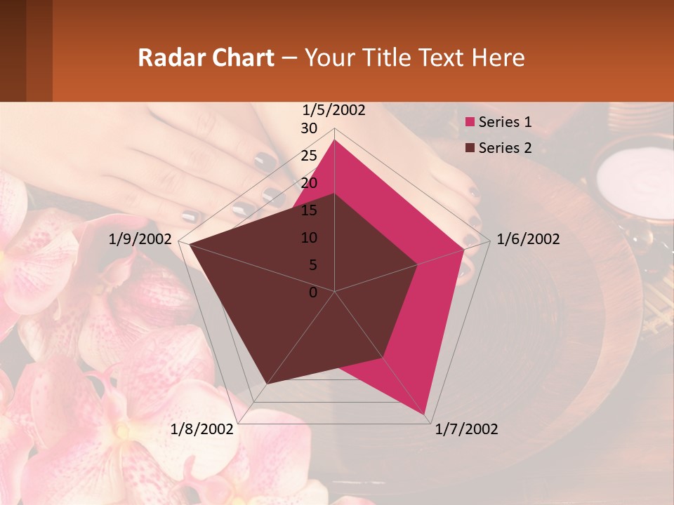 A Woman's Feet With A Manicure And Flowers PowerPoint Template