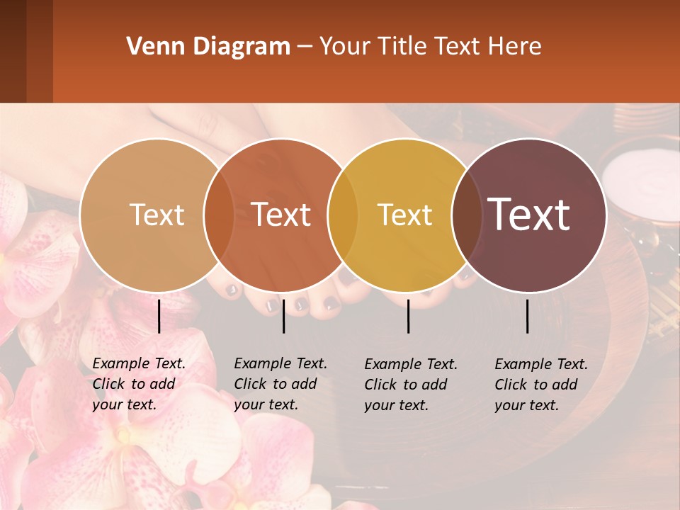 A Woman's Feet With A Manicure And Flowers PowerPoint Template