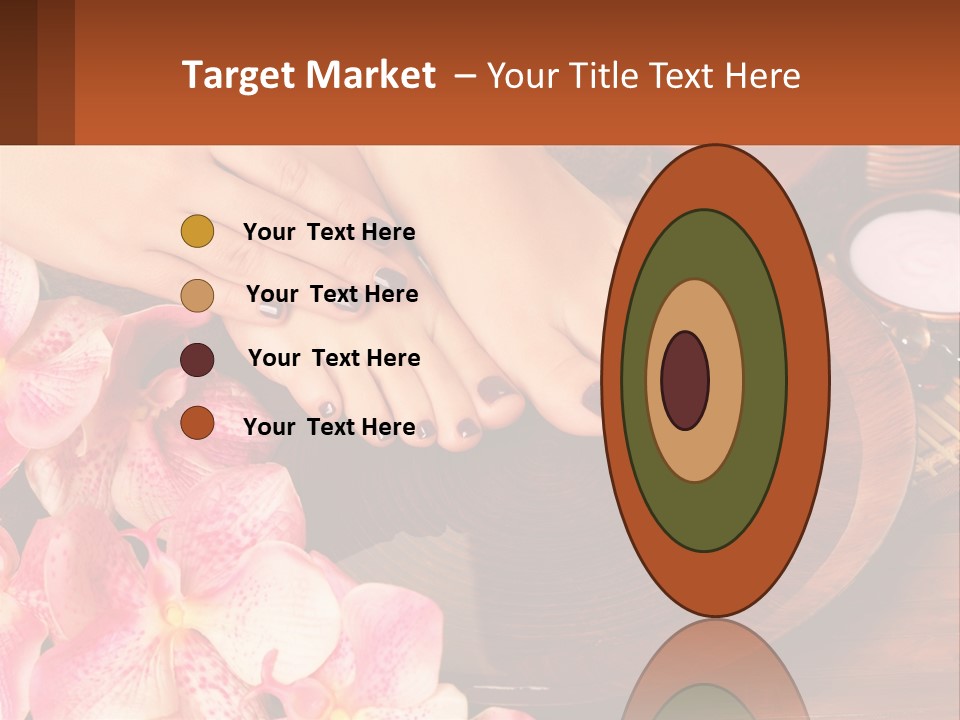 A Woman's Feet With A Manicure And Flowers PowerPoint Template