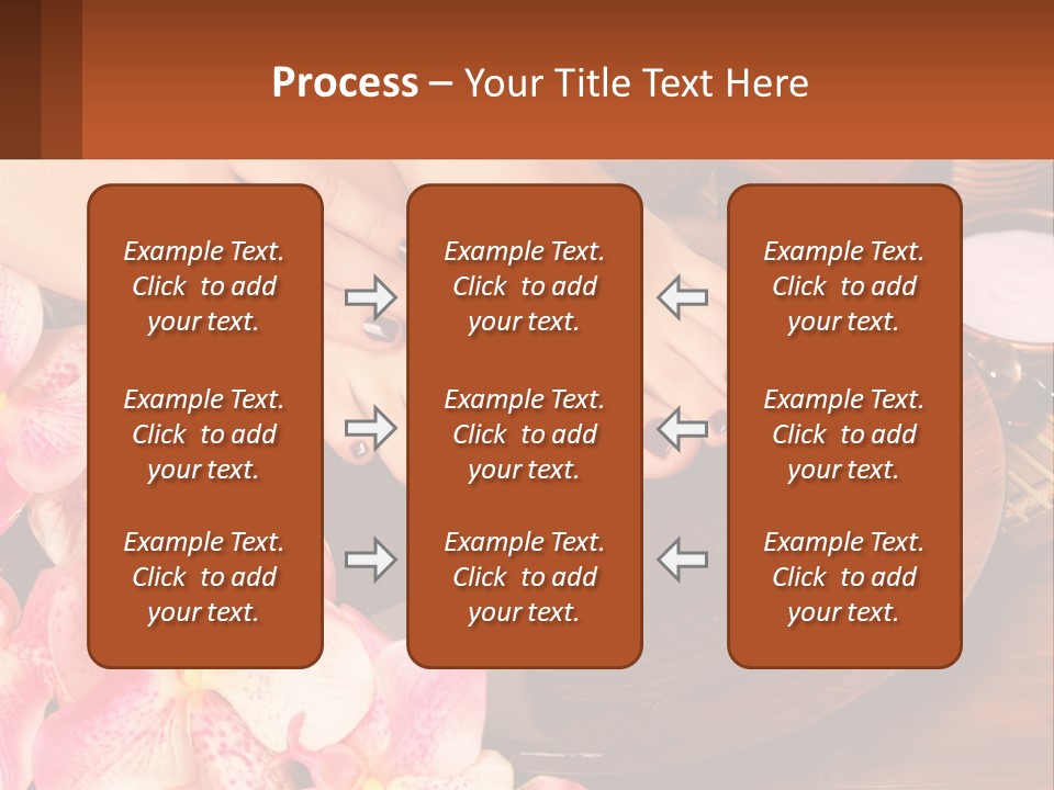 A Woman's Feet With A Manicure And Flowers PowerPoint Template