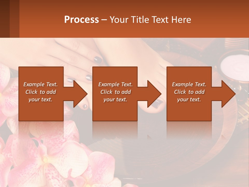 A Woman's Feet With A Manicure And Flowers PowerPoint Template