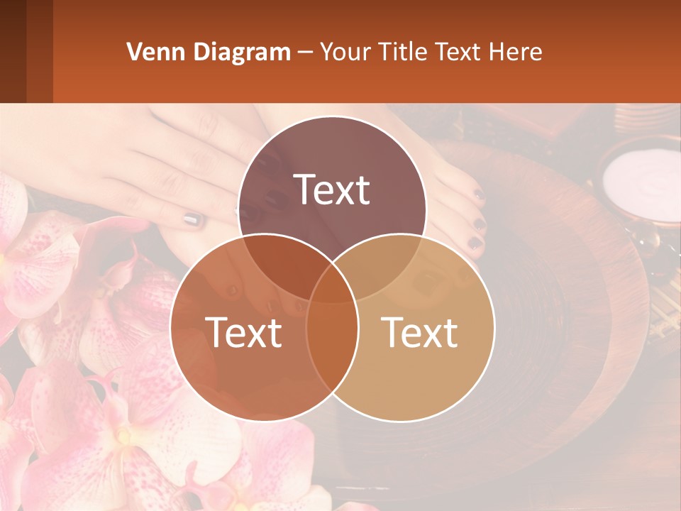 A Woman's Feet With A Manicure And Flowers PowerPoint Template