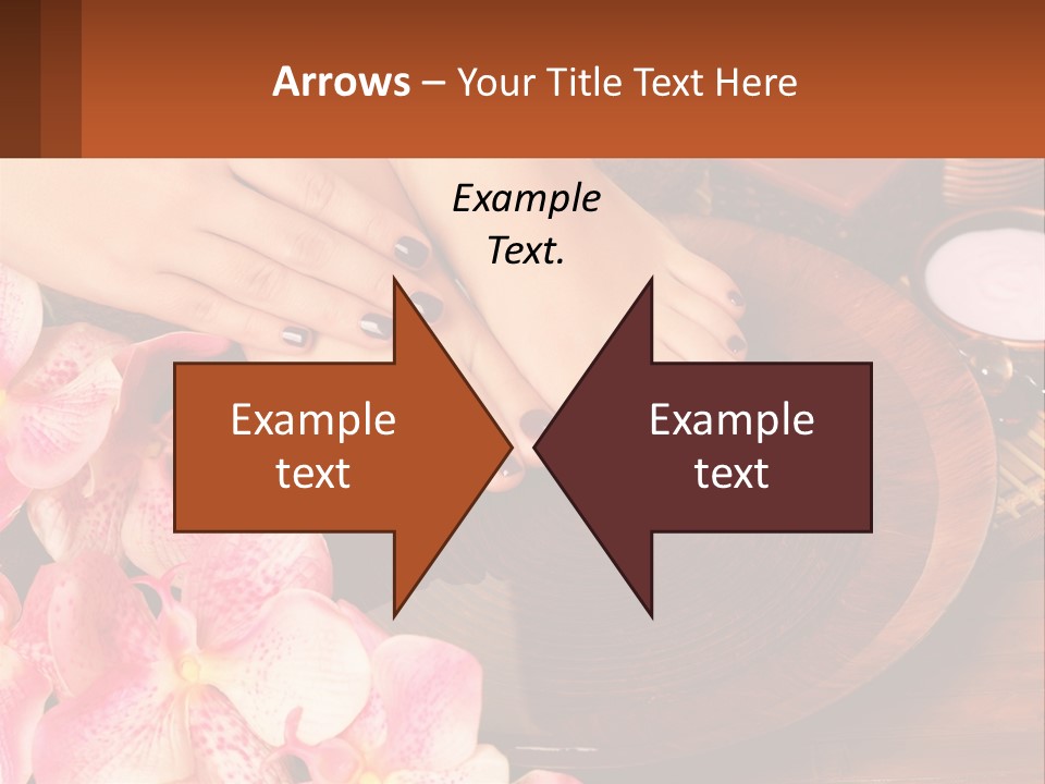 A Woman's Feet With A Manicure And Flowers PowerPoint Template