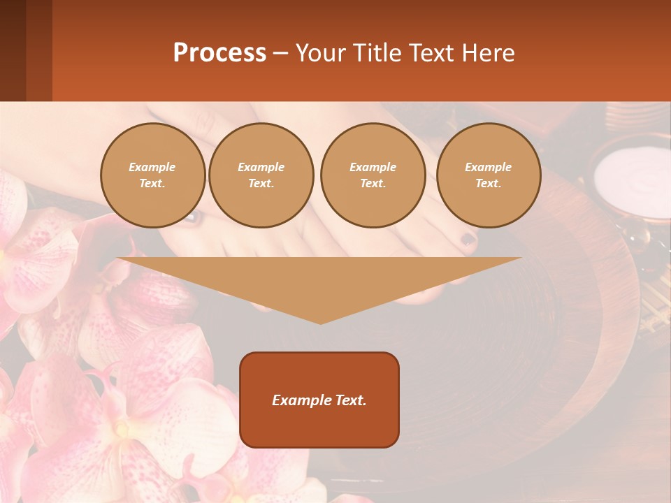 A Woman's Feet With A Manicure And Flowers PowerPoint Template
