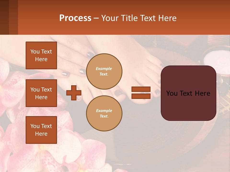 A Woman's Feet With A Manicure And Flowers PowerPoint Template