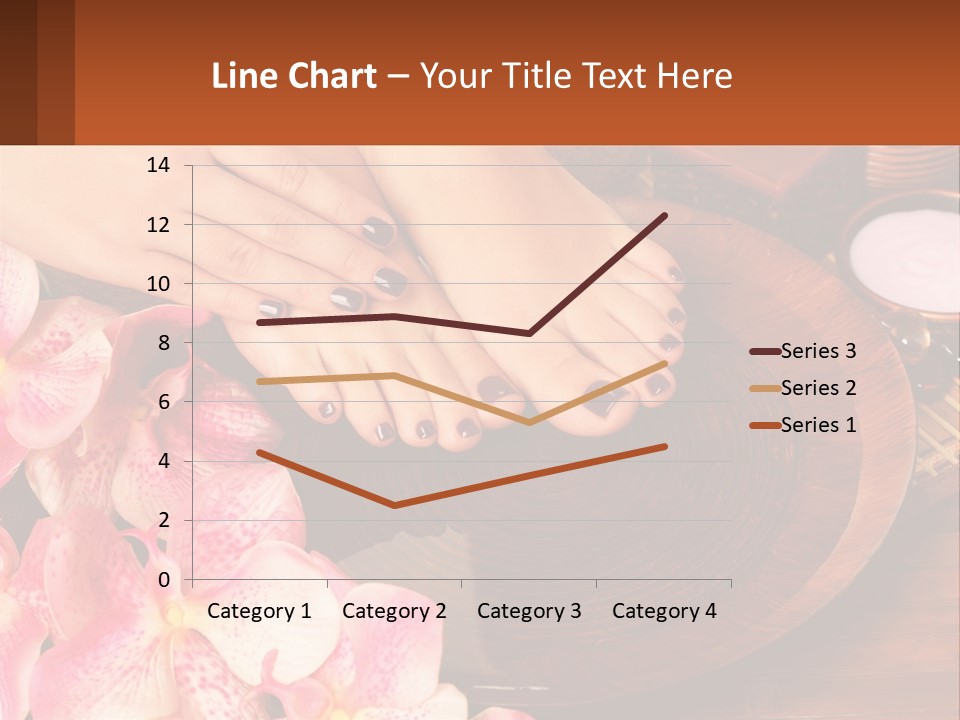 A Woman's Feet With A Manicure And Flowers PowerPoint Template