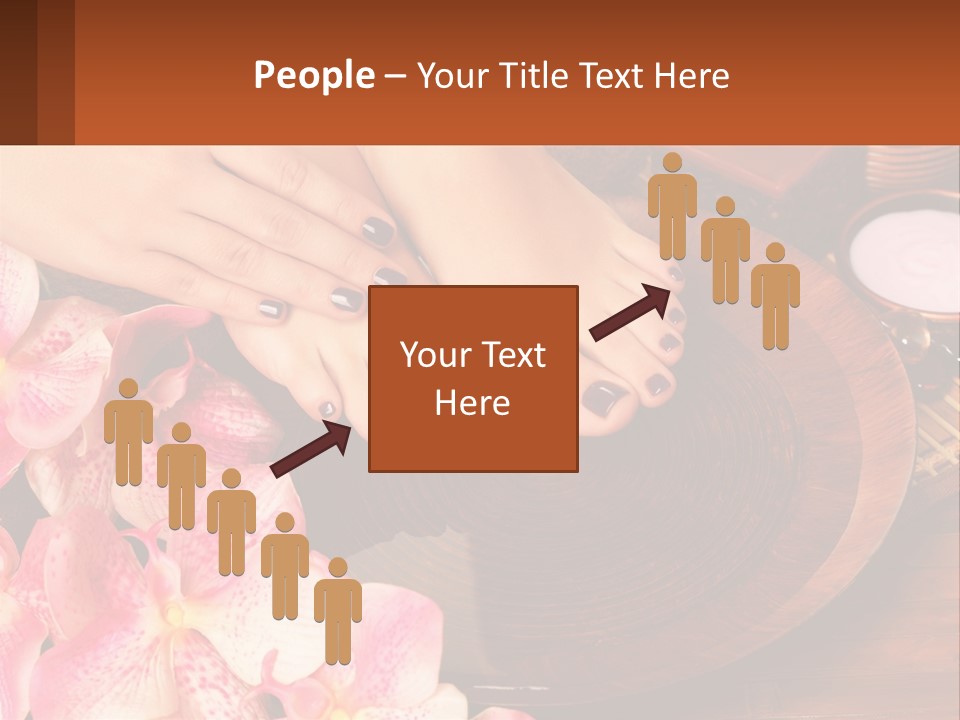 A Woman's Feet With A Manicure And Flowers PowerPoint Template