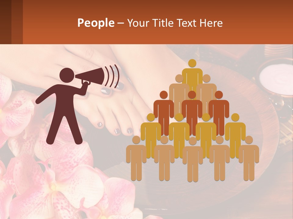 A Woman's Feet With A Manicure And Flowers PowerPoint Template