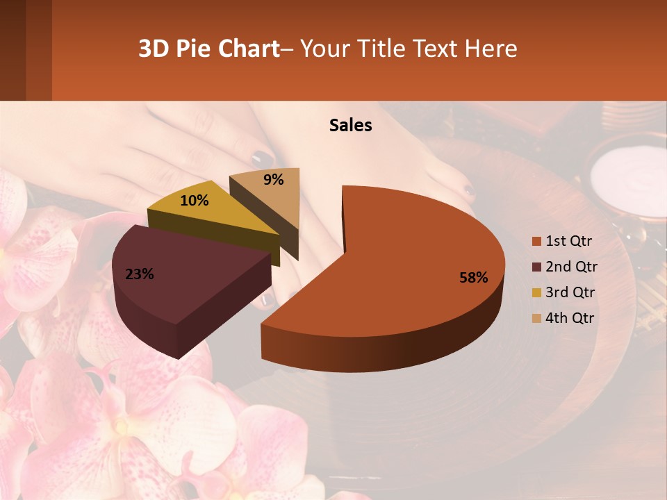 A Woman's Feet With A Manicure And Flowers PowerPoint Template