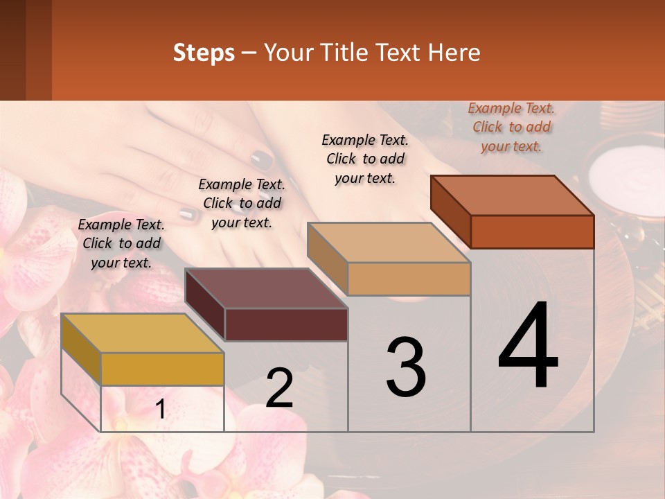 A Woman's Feet With A Manicure And Flowers PowerPoint Template