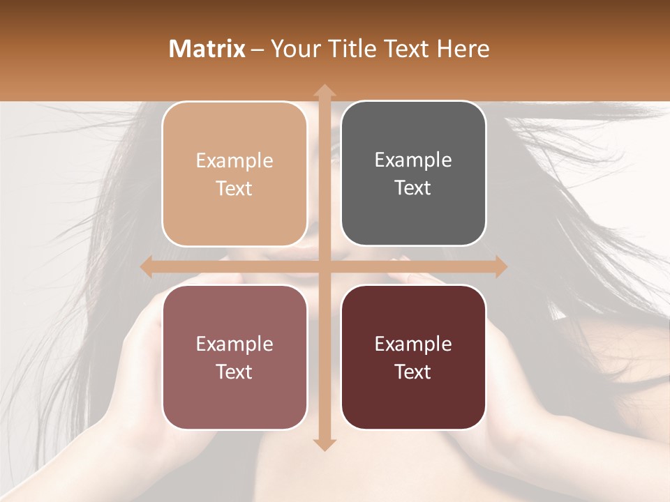 A Woman Is Holding Her Hair In Front Of Her Face PowerPoint Template