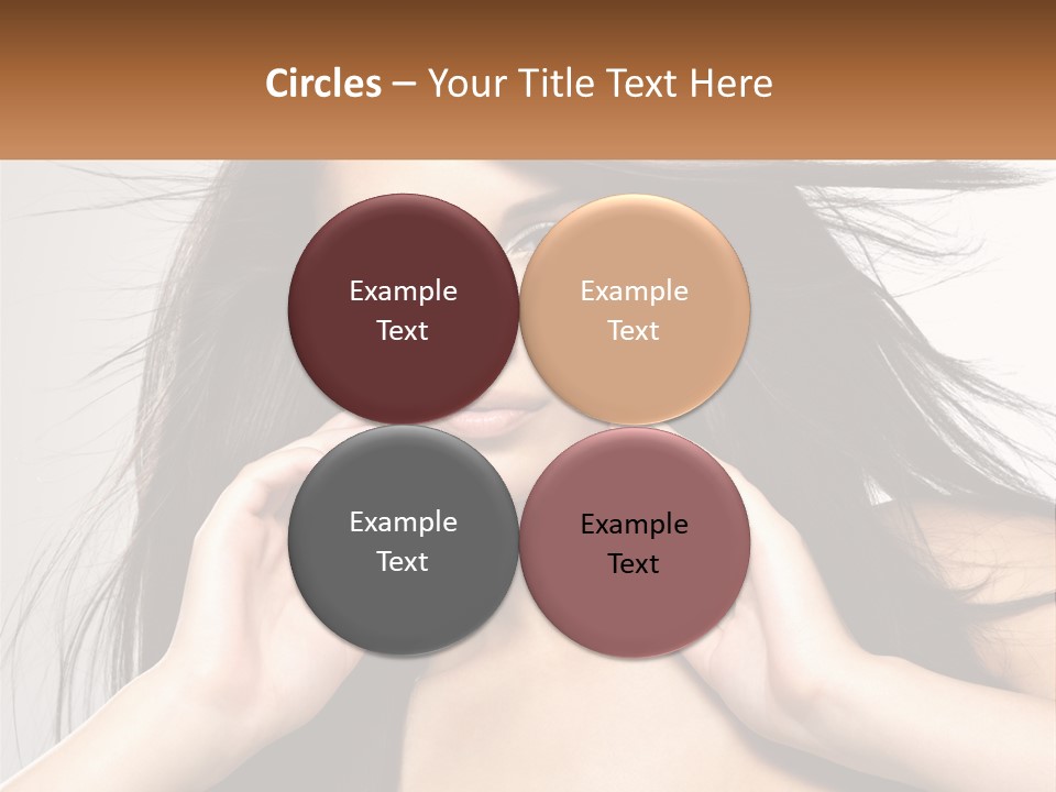 A Woman Is Holding Her Hair In Front Of Her Face PowerPoint Template