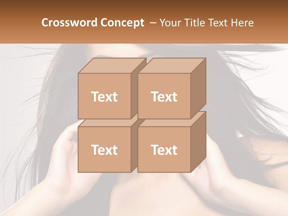 A Woman Is Holding Her Hair In Front Of Her Face PowerPoint Template