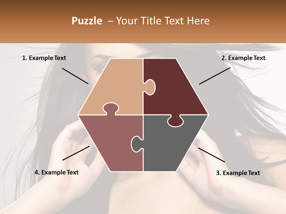 A Woman Is Holding Her Hair In Front Of Her Face PowerPoint Template