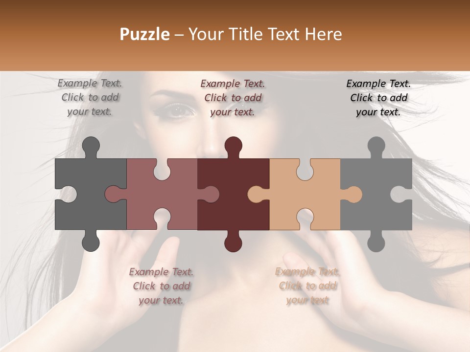 A Woman Is Holding Her Hair In Front Of Her Face PowerPoint Template