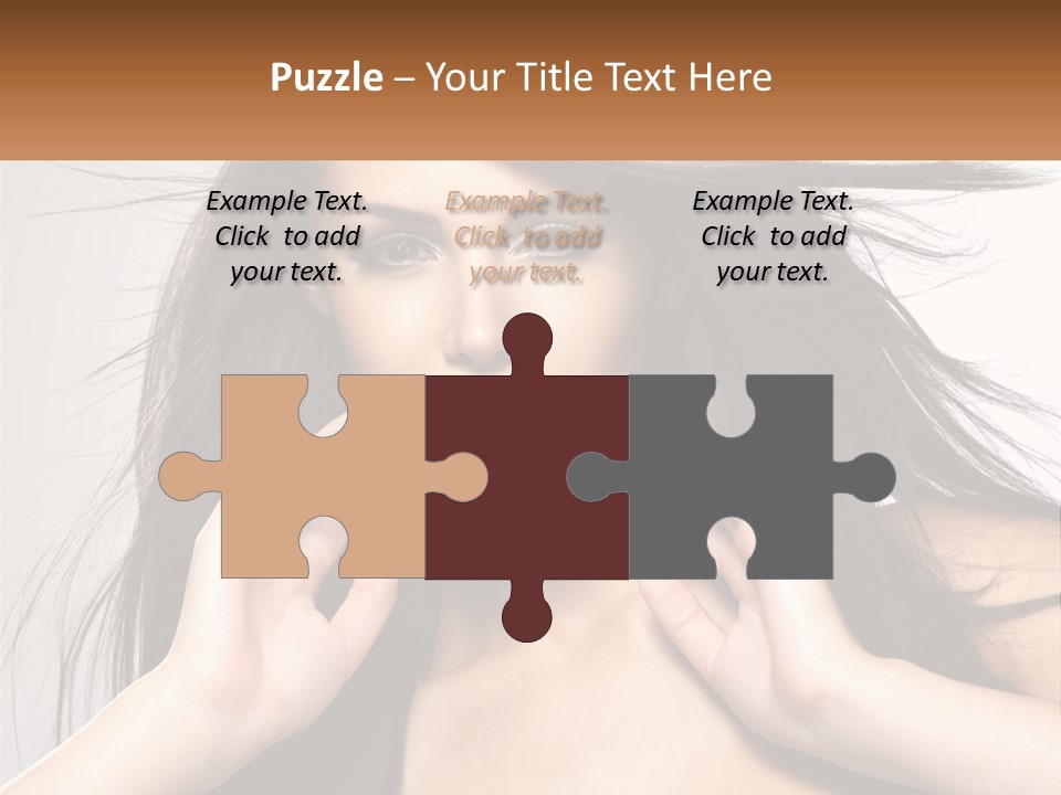 A Woman Is Holding Her Hair In Front Of Her Face PowerPoint Template